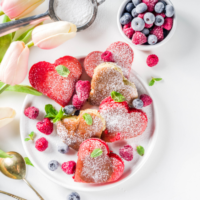 Mini Heart Berry Filled Pancakes. - Make Tasty Food